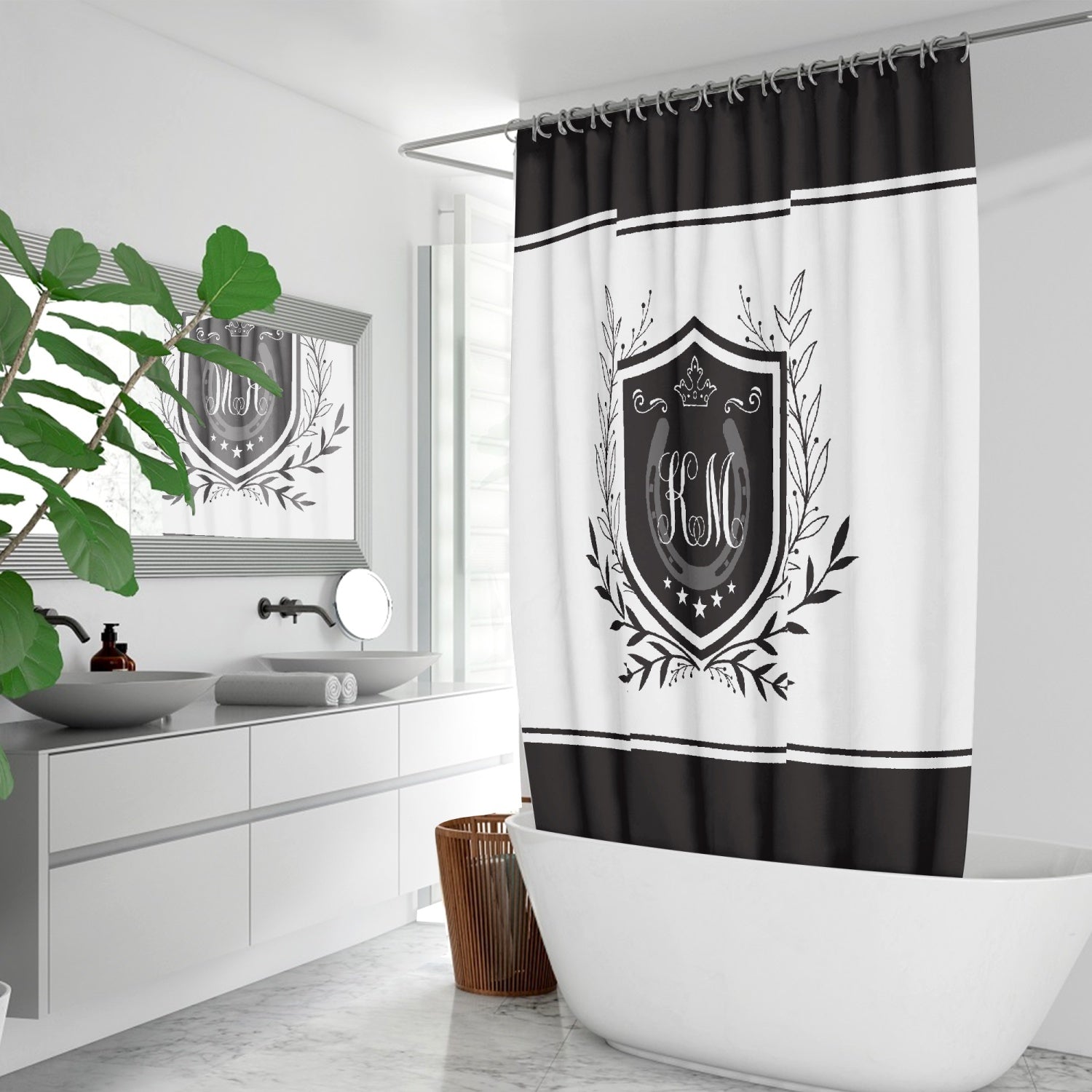 Horseshoe Emblem Shower Curtain